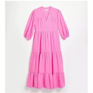 NWT Lou & Grey Tiered Gauze Pocket Maxi Pink Dress